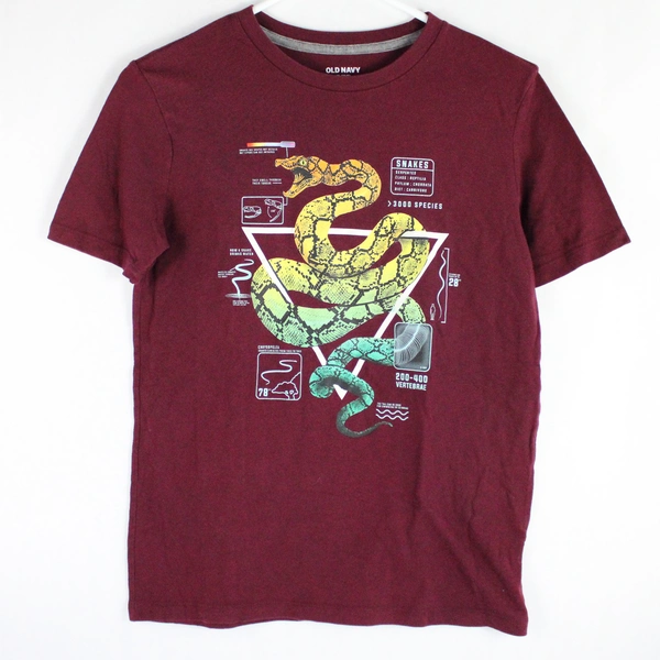 Old Navy Red Snake Design Graphic T-Shirt Boys' XL 14-16