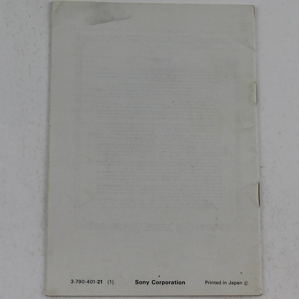 Sony Cassette Corder TC42 Owner's Instruction Manual