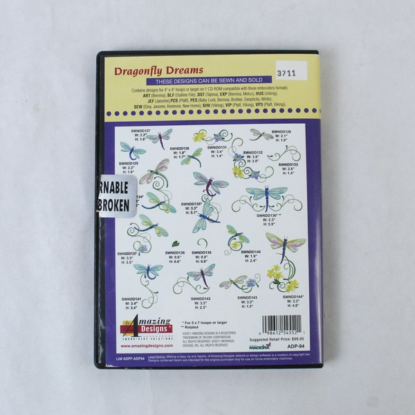 Amazing Designs Dragonfly Dreams CD 2010 ADP-94 - Embroidery Designs