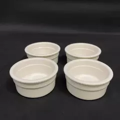 Set of 4 Cermer 4 Oz. Ivory Ramekins Baking Cups Dishes Serving Dessert 3.5 Inch