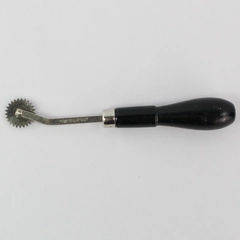 Vintage Straight Pattern Metal Tracing Wheel Black Wooden Handle Made in Germany