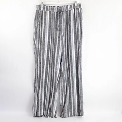Briggs Gray and White Striped Lounge Pants Women's Size Large