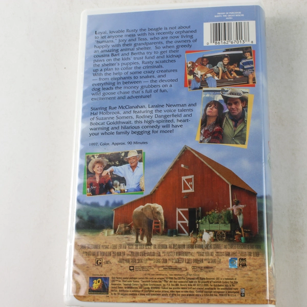 Rusty The Great Rescue VHS 1998 20th Century Fox