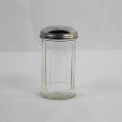 Vintage Ribbed Soda Fountain Sugar Shaker Dispenser Clear Glass 23