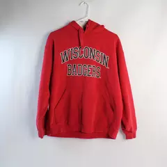 Wisconsin Badgers Hoodie Sweatshirt Men's XL Red Black White Pre-Owned