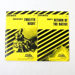 Lot of 2 Cliffs Notes on Shakespeare's 12th Night & Hardy's Return of the Native