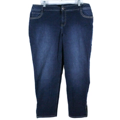Lane Bryant Genius Fit Woman Blue Jeans Women's Plus Size 20 Ankle Zip Accent