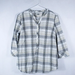 Christopher & Banks Women's Plaid Button-Up Top Size M Very Good Condition