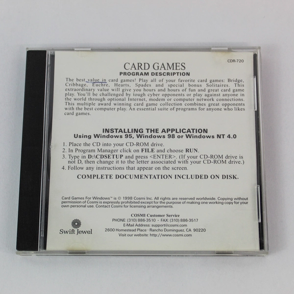 Card Games for Windows CD by Cosmi Inc Pre-owned Untested