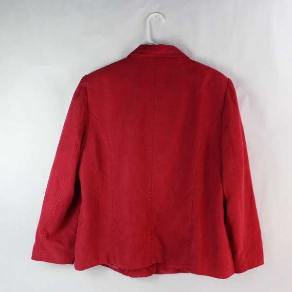 Alfred Dunner Red Long Sleeve Collar Button Up Jacket Women's Plus Size 16W
