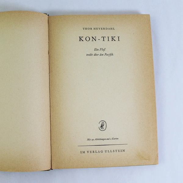 Kon-Tiki by Thor Heyerdahl 1959 German Hardcover A Raft Float Across The Pacific