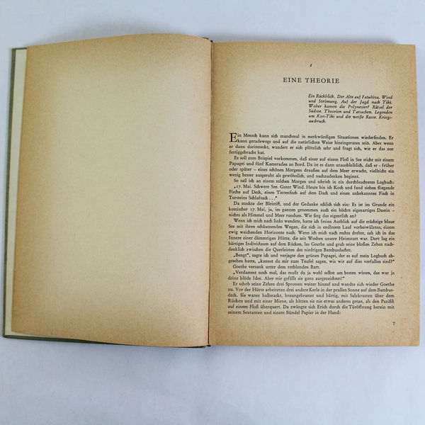 Kon-Tiki by Thor Heyerdahl 1959 German Hardcover A Raft Float Across The Pacific