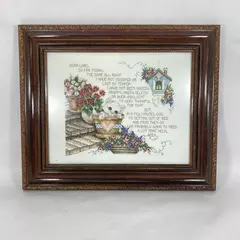 Completed Framed Kitten Needlepoint Dear Lord So Far Today I've Done Alright