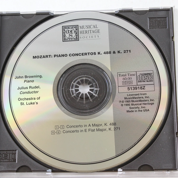 Mozart Piano Concertos CD John Browning Julius Rudel St Luke's MHS 1995