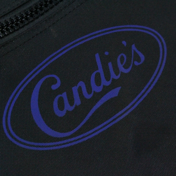 Candie's Tote Bag Canvas Black Handle Snap Closure Adjustable Shoulder Straps