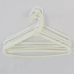 Lot of 10 Shades Of White Plastic Tubular Clothing Standard Size Hangers