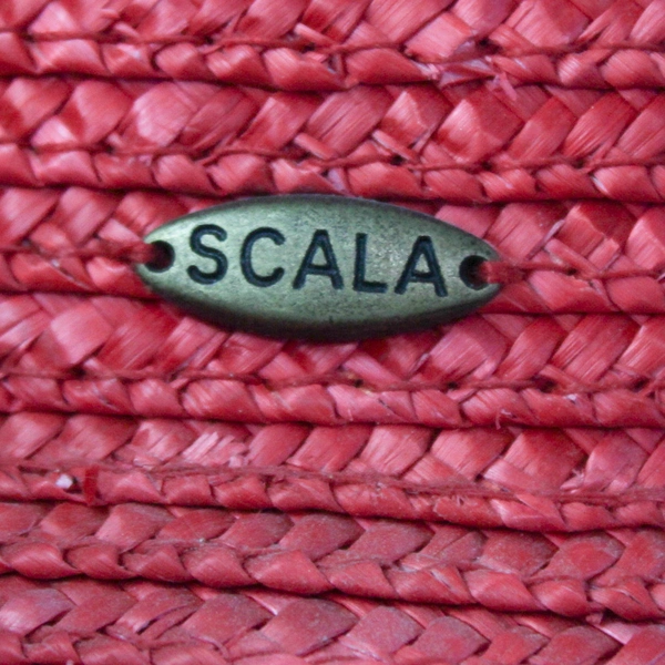 Scala Red Sun Hat Woven Wide Brim Size 57 cm