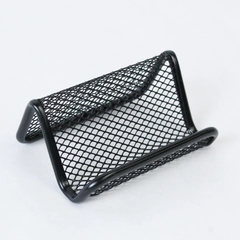 Office Desk Metal Wire Mesh Business Card Display Holder or Phone Stand Black