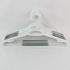 Lot of 10 White Clothes Hangers with Hooks for Closets
