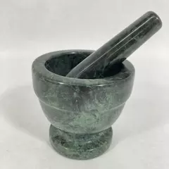 Small Black Marble Mortar & Pestle 3.25" Herb Grinder Kitchen Tool