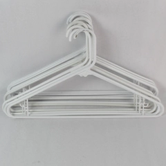 Lot of 10 White Plastic Tubular Clothing Hangers with Hooks & Bars 
