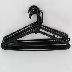 Lot of 10 Black Plastic Tubular Clothing Hangers with Hooks