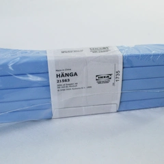 Ikea 5x Hanga Children's Clothes Hangers Blue Silver Toned Hook Closet 1735 New