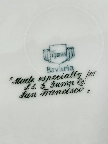 Set of 6 Vtg Thomas Bavaria L & G Gump White Porcelain Bread Plates Gold Trim