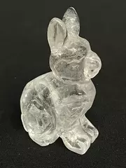 Vintage Crackled Glass Rabbit Figurine 2" Tall Decorative Collectible