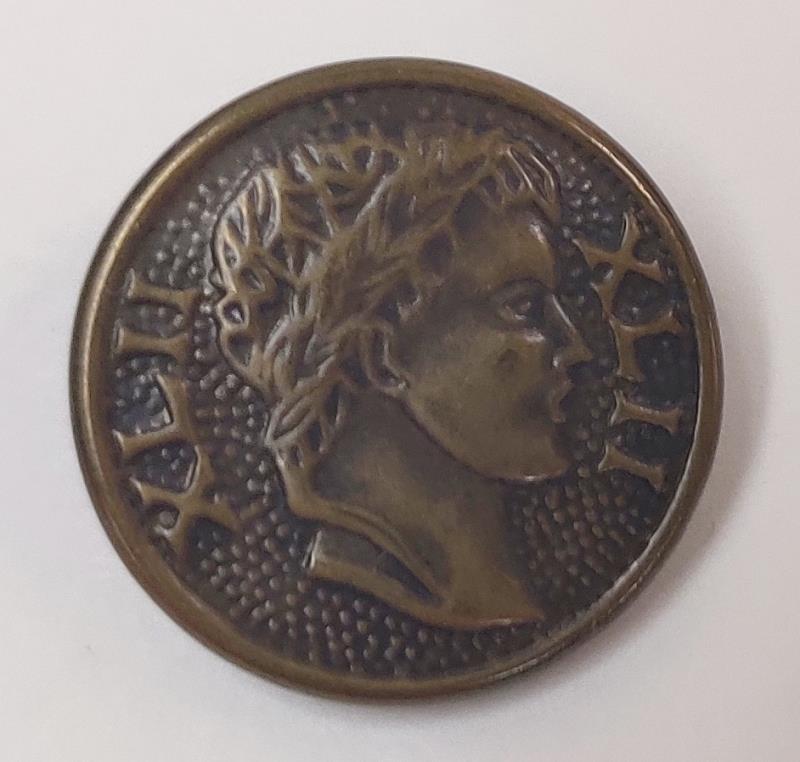 Set of 2 Vintage Brass Buttons Roman Style Coin LXII