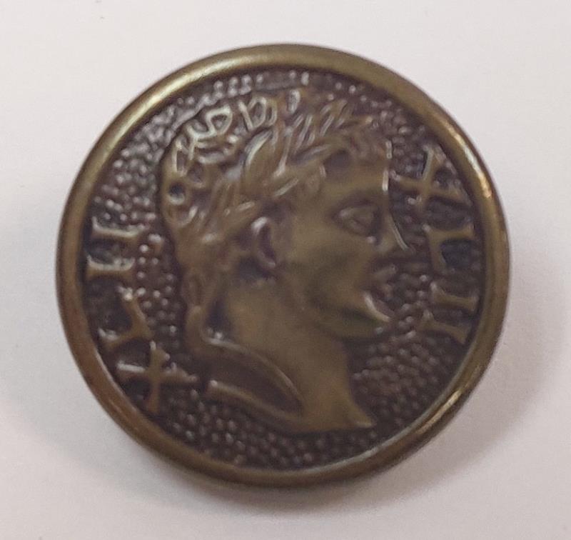 Set of 2 Vintage Brass Buttons Roman Style Coin LXII
