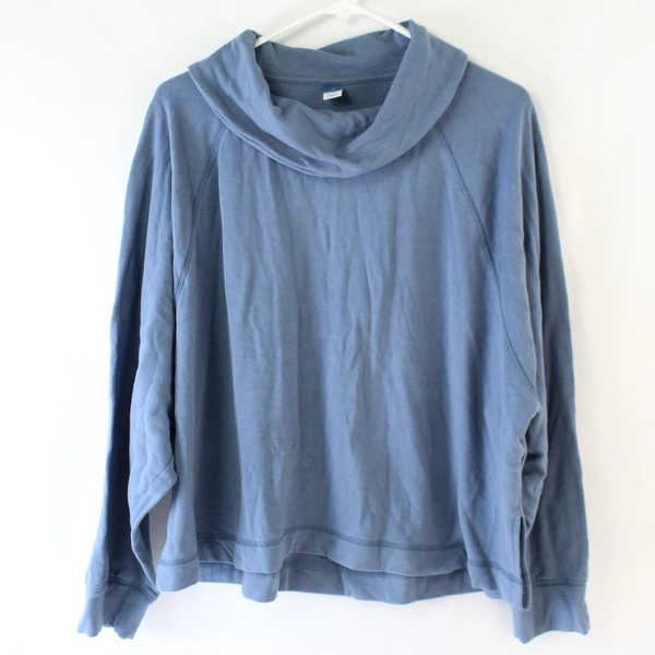 Old Navy Women's Sweatshirt Blue Long Sleeve Droop Turtleneck Size 2X
