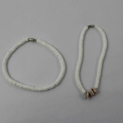 Lot of 2 Puka Tropical Shell Bracelet White Fashion Jewelry Twist Clasp