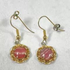 Vintage 12/20 Gold Filled Rhodocrosite Dangle Earrings