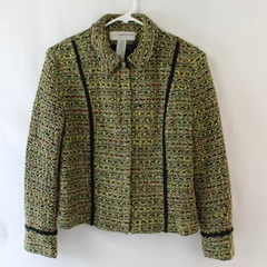 Sag Harbor Multicolored Full Zip Acrylic Jacket Women's Size 8P