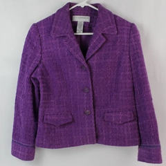Sag Harbor Petite Purple Button Closure Acrylic Jacket Women's Size 10P
