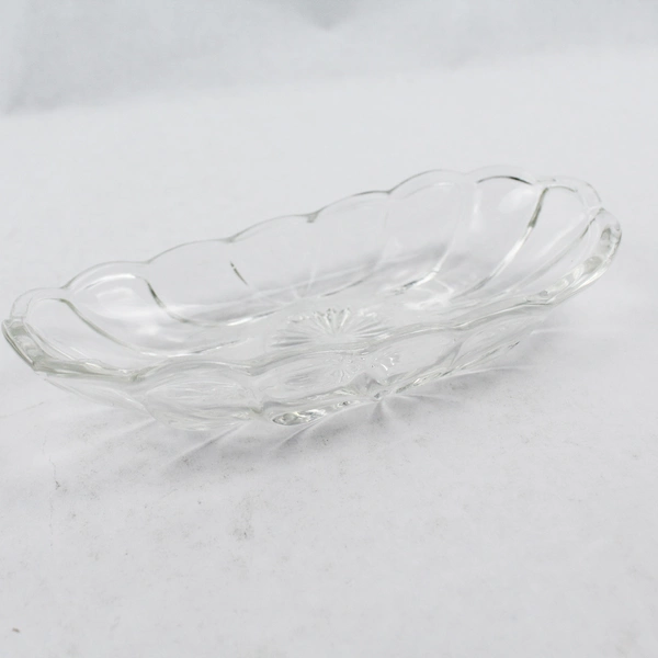 Vintage Clear Glass Fountainware Decorative Banana Split Dish Candy 8"