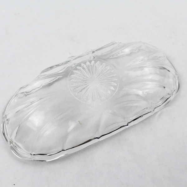 Vintage Clear Glass Fountainware Decorative Banana Split Dish Candy 8"