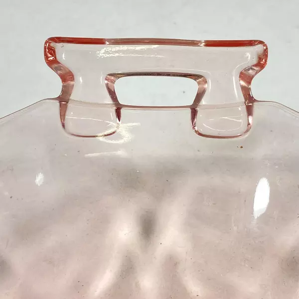 Vintage Imperial Glass Molly Pink Handled Bowl