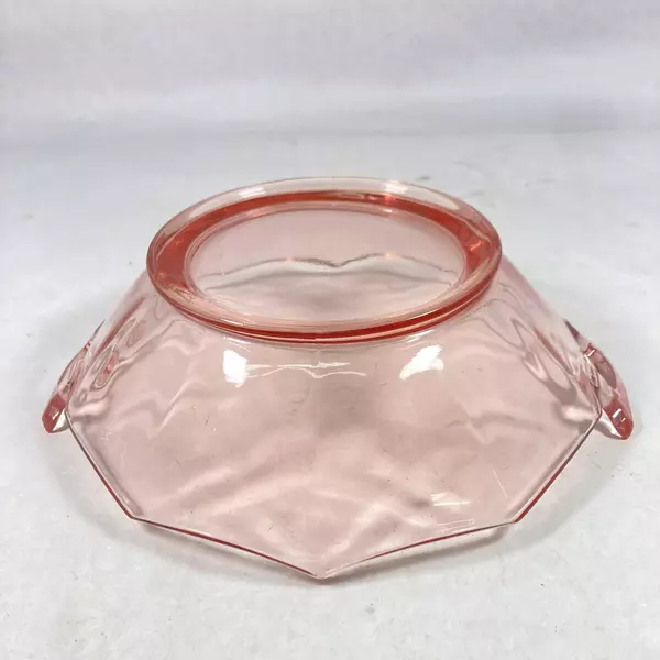 Vintage Imperial Glass Molly Pink Handled Bowl
