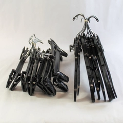 Set of 20 Black Retail Hangers 10 Shirt Hangers 10 Pants Notched Non Slip