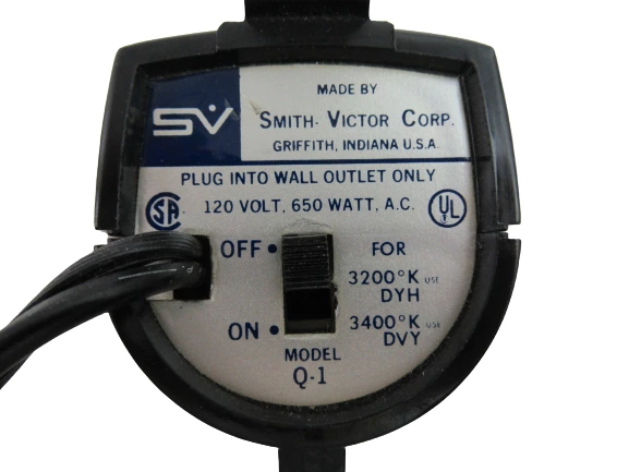 Smith Victor Movie Light Model Q1U Works 120V 650W