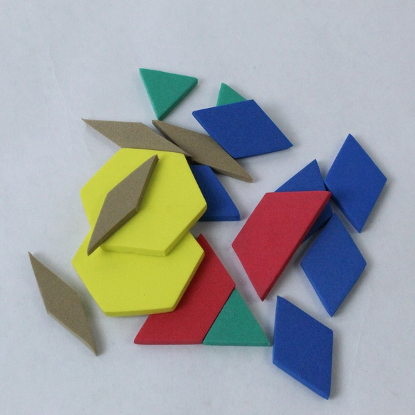 Lot of Small Foam Geometric Shapes Educational Homeschool Grade K Mathematics