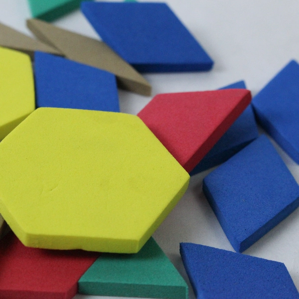 Lot of Small Foam Geometric Shapes Educational Homeschool Grade K Mathematics