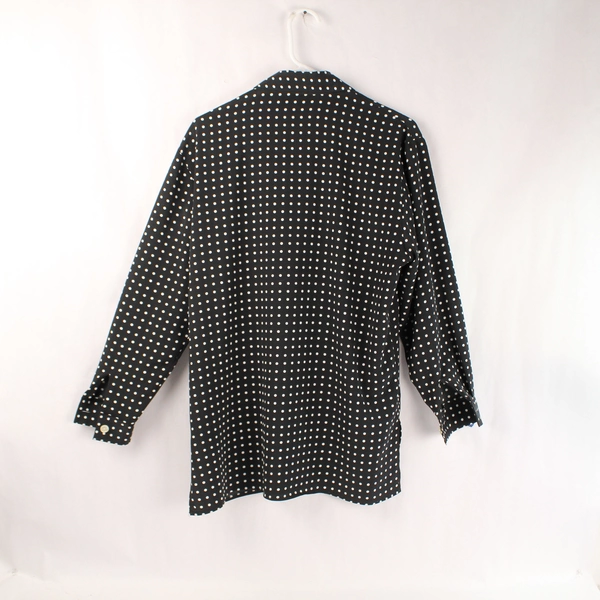 Concepts Women's Size 10 Black White Polka Dot Long Sleeve Button-Up Shirt