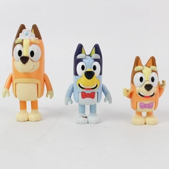 Lot of 3 Bluey Movable Figurine Toys, Includes Bluey, Bingo & Chili