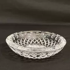 Heavy Crystal Ashtray Diamond And Thumbprint Pattern
