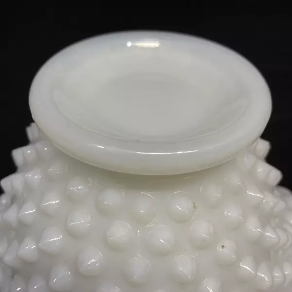 Fenton Milk Glass Hobnail And Ruffled Edge Footed Compote 6.75in Diameter