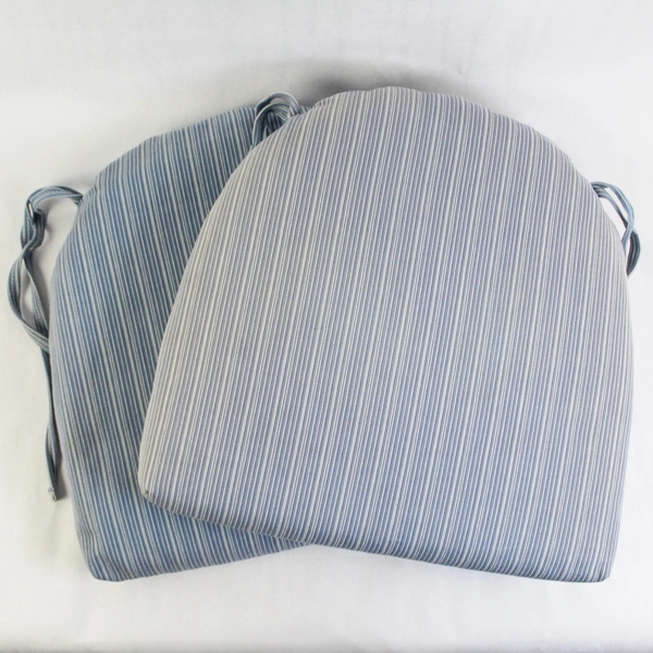 Set of 2 Crate & Barrel Chair Pads Kipling Vintner Blue Dining Room Home Decor