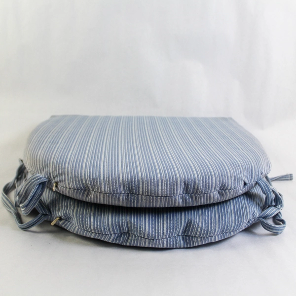 Set of 2 Crate & Barrel Chair Pads Kipling Vintner Blue Dining Room Home Decor